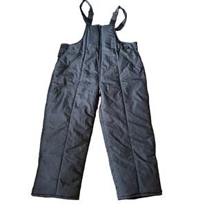 Vtg 90s Swiss Alps Ski Snowboard Bib Overalls Sz XXL Waterproof Workwear Black